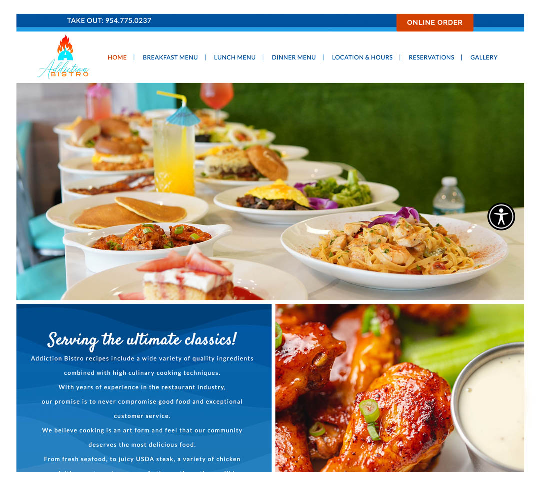 Addiction Bistro Landing Page